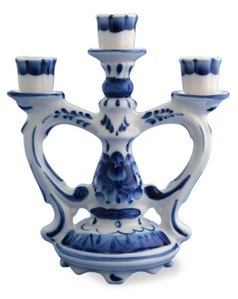 подсвечники из гжели